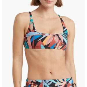 VYB Party Palm Bikini Top - Black Multicolor NWT Size Medium
